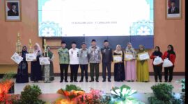 Acara Tasyakuran HUT Baznas Kabupaten Bekasi ke-24 dimeriahkan oleh Lomba Qasidah yang diikuti peserta dari berbagai kecamatan di Kabupaten Bekasi, yang digelar di Gedung Swatantra Wibawa Mukti, Kompleks Pemkab Bekasi, Cikarang Pusat, Kamis (16/1/2025).