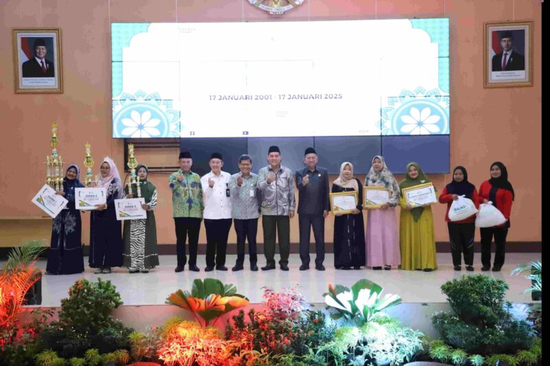 Acara Tasyakuran HUT Baznas Kabupaten Bekasi ke-24 dimeriahkan oleh Lomba Qasidah yang diikuti peserta dari berbagai kecamatan di Kabupaten Bekasi, yang digelar di Gedung Swatantra Wibawa Mukti, Kompleks Pemkab Bekasi, Cikarang Pusat, Kamis (16/1/2025).