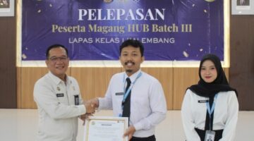 Tingkatkan Inovasi dan Kenangan Berharga, Lapas Kelas I Palembang Lepas Peserta MagangHub Batch III