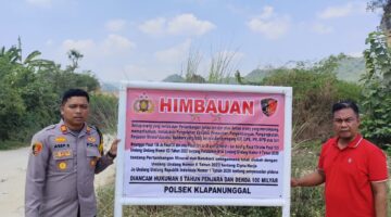 Polsek Klapanunggal Perkuat Pencegahan Tambang Ilegal, Papan Imbauan Dipasang di Sejumlah Lokasi Galian C