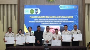 Perkuat Sinergi, Lapas Kelas I Palembang Teken Kerja Sama antara Kanwil Ditjenpas Sumsel dengan PWM Sumsel dan Universitas Muhammadiyah Palembang