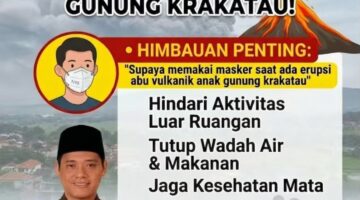 Abu Vulkanik Gunung Krakatau Jadi Perhatian, Kades Citeureup Gugun Wiguna Ingatkan Warga Jangan Lengah!